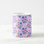 Blumenrosa Blaue violette Blume Muster-36841 Kaffeetasse (Mittel)