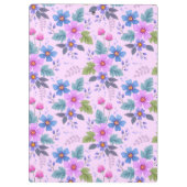 Blumenrosa Blaue violette Blume Muster-36841 Klemmbrett (Rückseite)