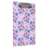 Blumenrosa Blaue violette Blume Muster-36841 Klemmbrett (Rechts)