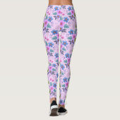 Blumenrosa Blaue violette Blume Muster-36841 Leggings (Rückseite)