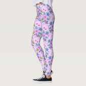 Blumenrosa Blaue violette Blume Muster-36841 Leggings (Links)