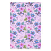 Blumenrosa Blaue violette Blume Muster-36841 Mini Klemmbrett (Rückseite)