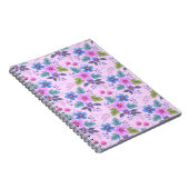 Blumenrosa Blaue violette Blume Muster-36841 Notizblock (Rechte Seite)