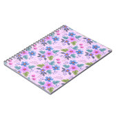 Blumenrosa Blaue violette Blume Muster-36841 Notizblock (Linke Seite)