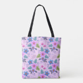Blumenrosa Blaue violette Blume Muster-36841 Tasche (Rückseite)