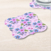 Blumenrosa Blaue violette Blume Muster-36841 Untersetzer (angewinkelt)