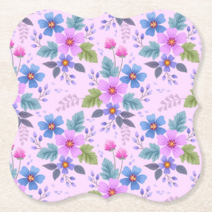 Blumenrosa Blaue violette Blume Muster-36841 Untersetzer