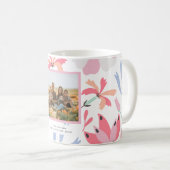 Blumenrosa Blaues Foto Niedliches Geschenk für die Kaffeetasse (VorderseiteRechts)