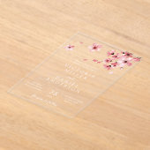 Blumenrosa Blossom Hochzeit Acryleinladungen (Ablage )