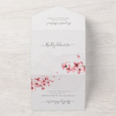 Blumenrosa Blossom Hochzeit All In One Einladung (Außenbereich)