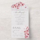 Blumenrosa Blossom Hochzeit All In One Einladung (Innen Boden)