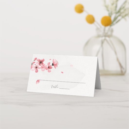 Blumenrosa Blossom Hochzeit Platzkarte (Vorderseite)