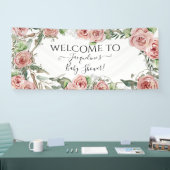 Blumenrosa Blume BOHO Oh Baby Girl Dusche Banner (Messe)