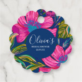 Blumenrosa Blume Brautparty Geschenkanhänger (Rückseite)