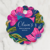 Blumenrosa Blume Brautparty Geschenkanhänger (Vorderseite)