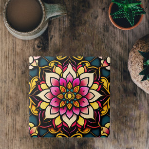 Blumenrosa Blume Illustration Kunstwerk Fliese