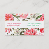 Blumenrosa Blume Muster Visitenkarte (Rückseite)