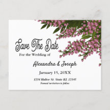Blumenrosa Blume Save the Date Hochzeitssache
