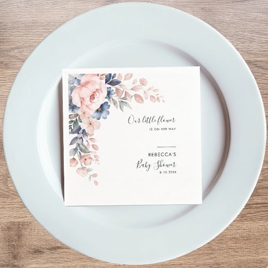 Blumenrosa Blume Wasserfarben Kinderdusche Serviette