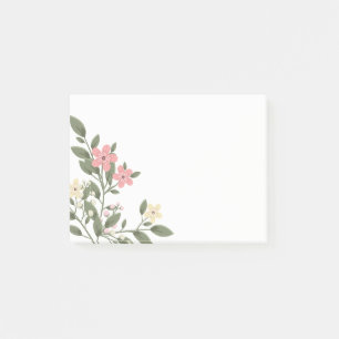 Blumenrosa Blumen Botanische Hochzeit Botanisch Post-it Klebezettel