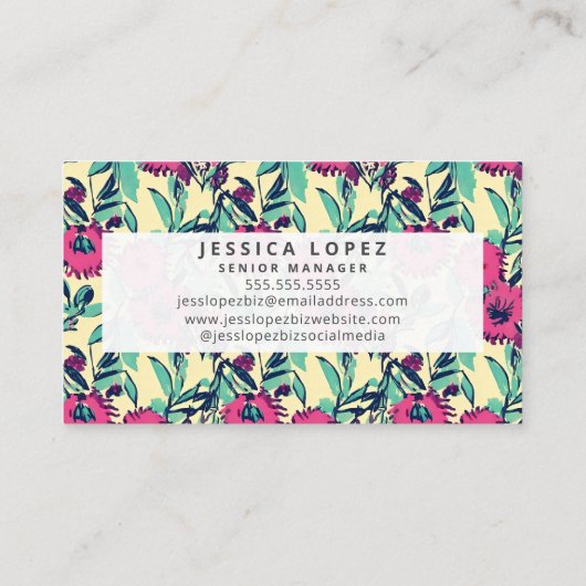 Blumenrosa Blumenbilder Generisches Business C Visitenkarte (Rückseite)