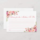 Blumenrosa Blush Babyduschkarte Hinweiskarte (Vorne/Hinten)