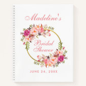 Blumenrosa Blush Brautparty Geschenkliste Notizblock (Vorderseite)