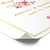 Blumenrosa Blush Gold Hochzeit Custom Poster (Ecke)