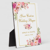 Blumenrosa Blush Gold Hochzeitstisch Fotoplatte (Seite)