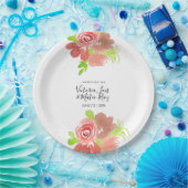 Blumenrosa Blütenfarbe Leaf Hochzeit Pappteller (Party)