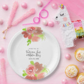 Blumenrosa Blütenfarbe Leaf Hochzeit Pappteller (Party)