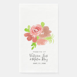 Blumenrosa Blütenfarbe Leaf Hochzeit Serviette