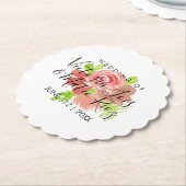 Blumenrosa Blütenfarbe Leaf Hochzeit Untersetzer (angewinkelt)