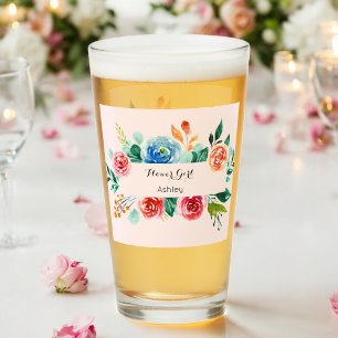 Blumenrosa Blütenmädchen Hochzeitsglas-Cup Glas