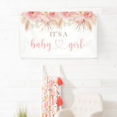 Blumenrosa Boho Pampas Babyduft Banner (Insitu)