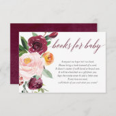 Blumenrosa-Bordeaux-Babydusche Anfrage Begleitkarte (Vorne/Hinten)
