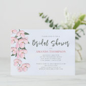 Blumenrosa Botanische Kirschblüten QR-Code Einladung (Stehend Vorderseite)