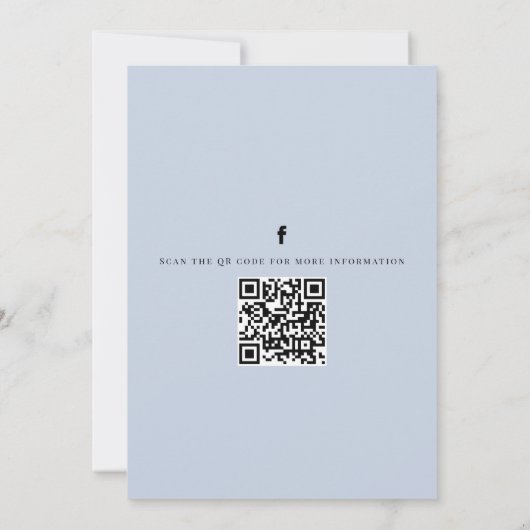 Blumenrosa Botanische Kirschblüten QR-Code Einladung (Rückseite)