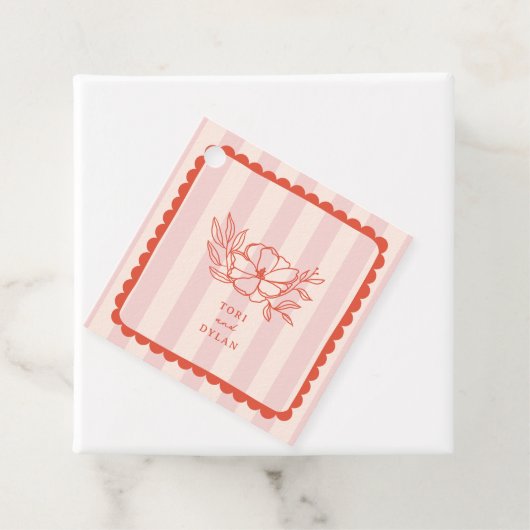 Blumenrosa Botanische Stripensehen Geschenkanhänger (Beispiel)