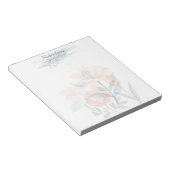 Blumenrosa botanischer klassischer personalisierte notizblock (angewinkelt)