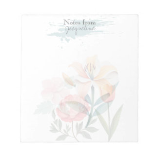Blumenrosa botanischer klassischer personalisierte notizblock