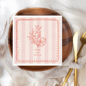 Blumenrosa Bouquet Stripe Wedding Serviette