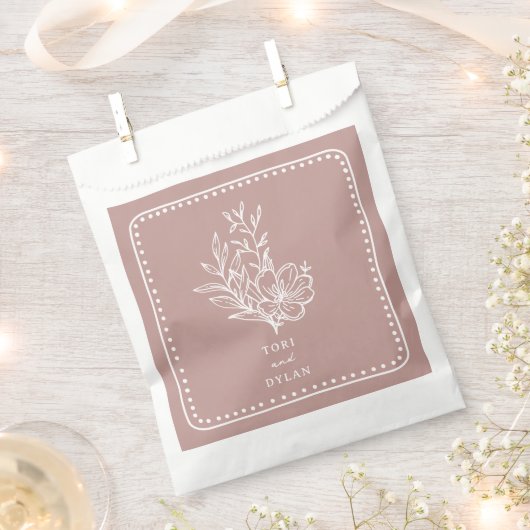 Blumenrosa Bouquet Wedding Geschenktütchen (Ausgeschnitten)