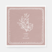 Blumenrosa Bouquet Wedding Serviette (Vorderseite)