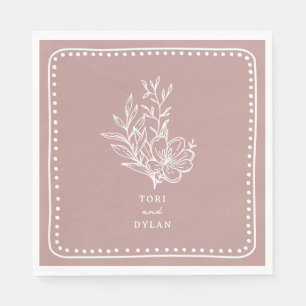 Blumenrosa Bouquet Wedding Serviette
