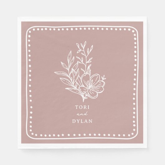Blumenrosa Bouquet Wedding Serviette (Vorderseite)