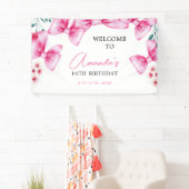 Blumenrosa Bow Coquette Sweet 16 Birthday Banner (Insitu)