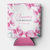 Blumenrosa Bow Coquette Sweet 16 Birthday Dosenkühler (Vorderseite)