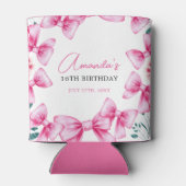 Blumenrosa Bow Coquette Sweet 16 Birthday Dosenkühler (Rückseite)