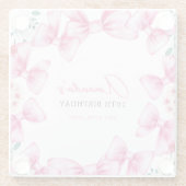 Blumenrosa Bow Coquette Sweet 16 Birthday Glasuntersetzer (Rückseite)